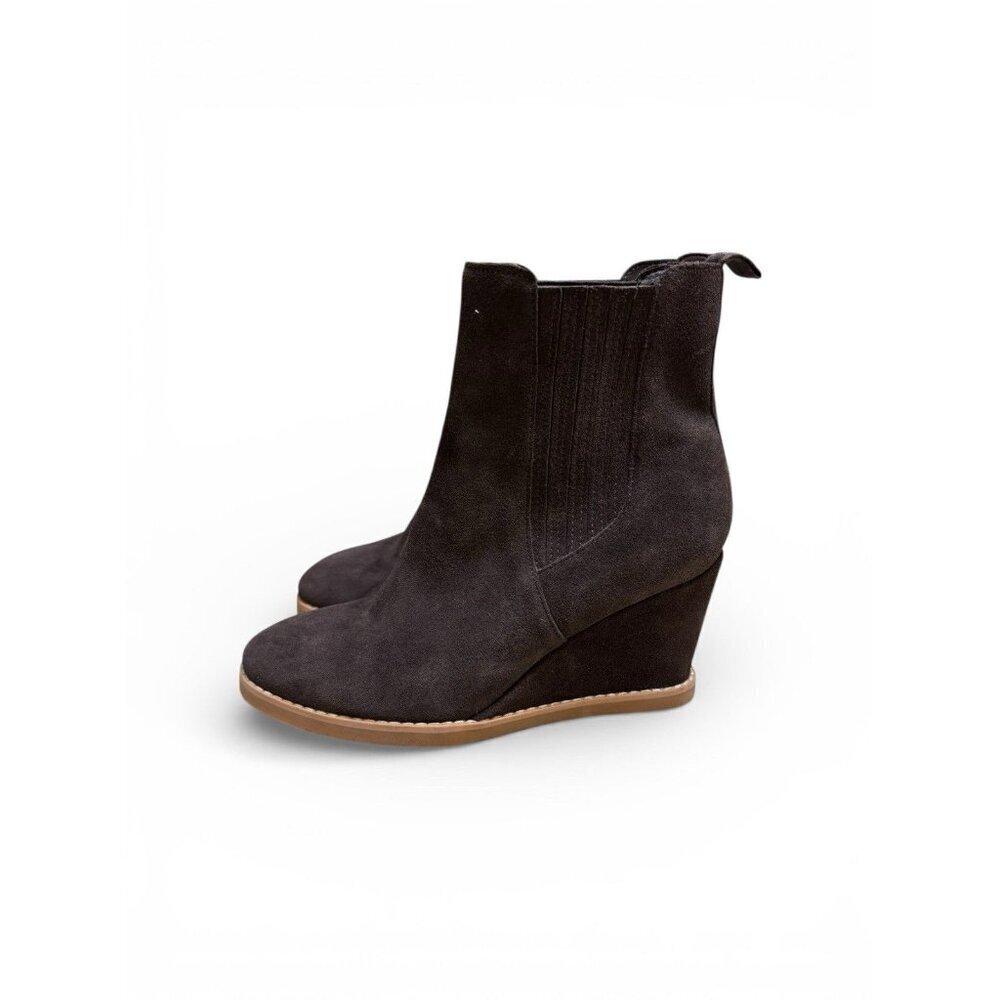Splendid Wanda Brown Suede Wedge Ankle Boots 8.5M 3in Heel